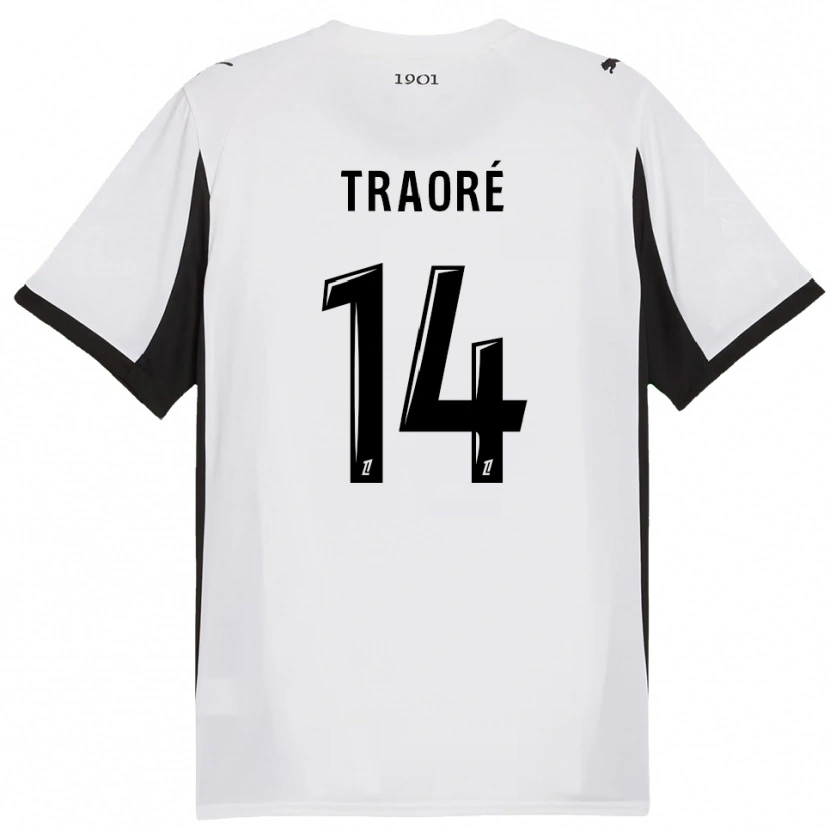 DanxenレディースErwan Traoré#14白黒アウェイシャツ2025/26ジャージーユニフォーム