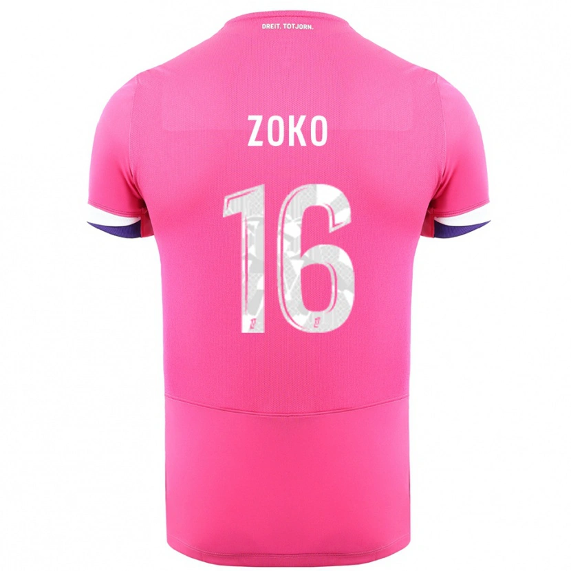 DanxenレディースNathan Zoko#16ピンク白アウェイシャツ2025/26ジャージーユニフォーム