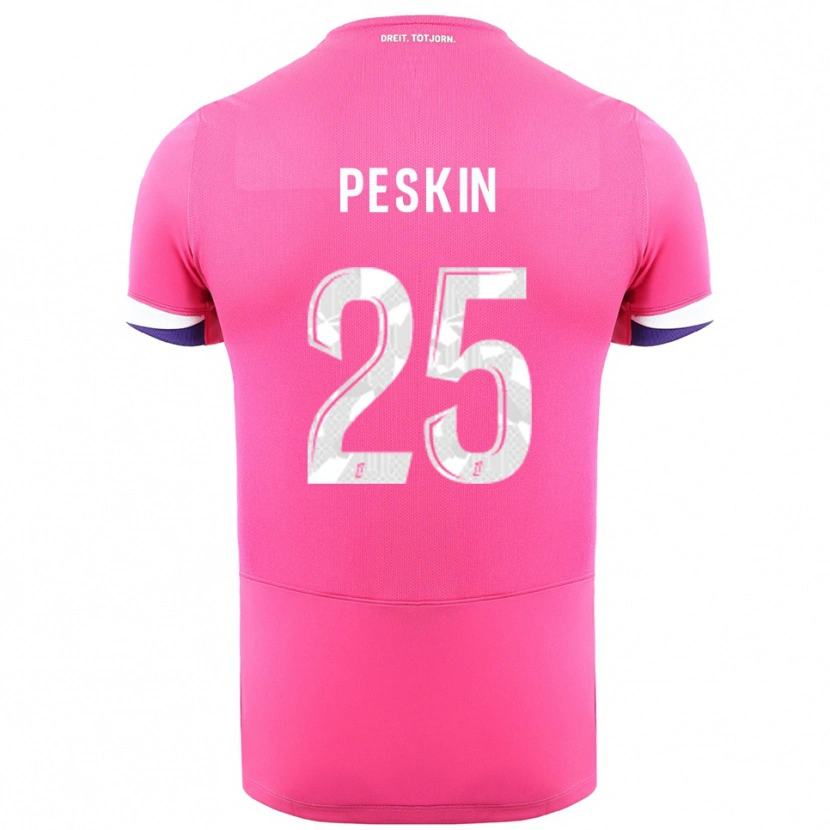 Danxenレディースケルソー・ペスキン#25ピンク白アウェイシャツ2025/26ジャージーユニフォーム