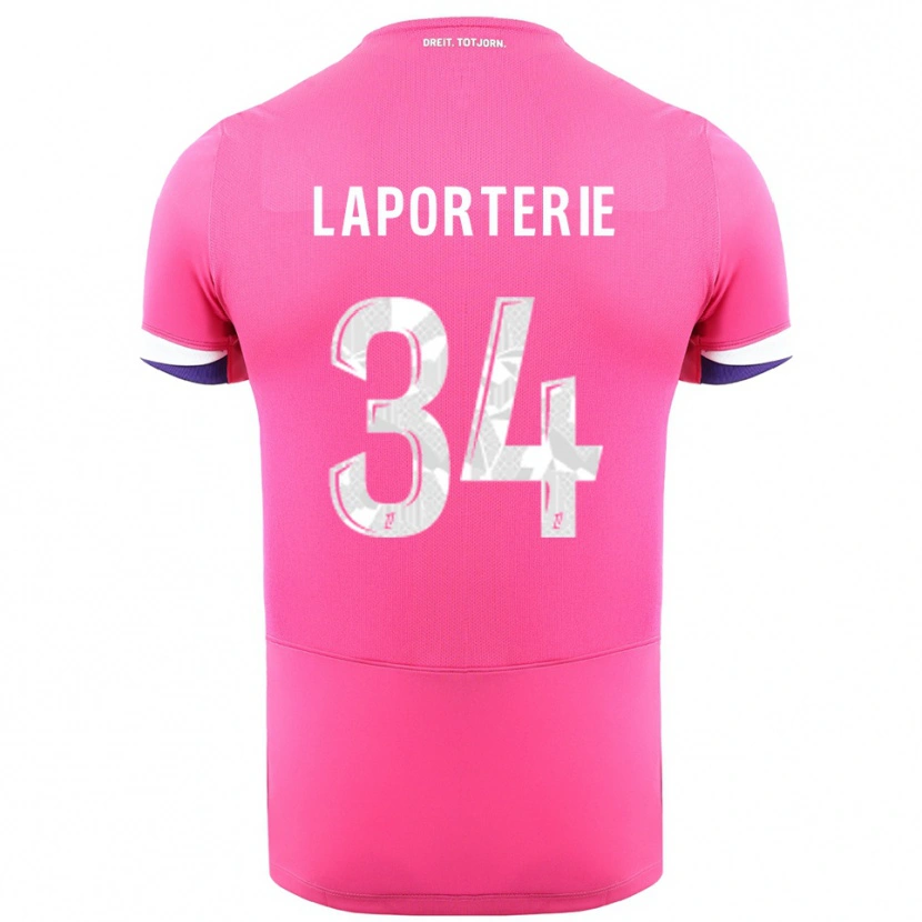 DanxenレディースAmbre Laporterie#34ピンク白アウェイシャツ2025/26ジャージーユニフォーム