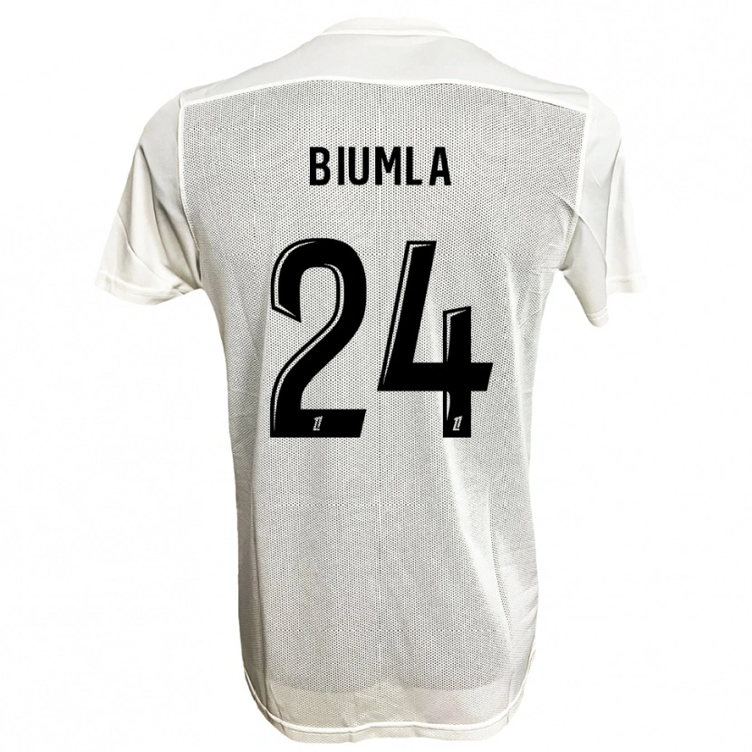 DanxenレディースEmmanuel Biumla#24黒白アウェイシャツ2025/26ジャージーユニフォーム
