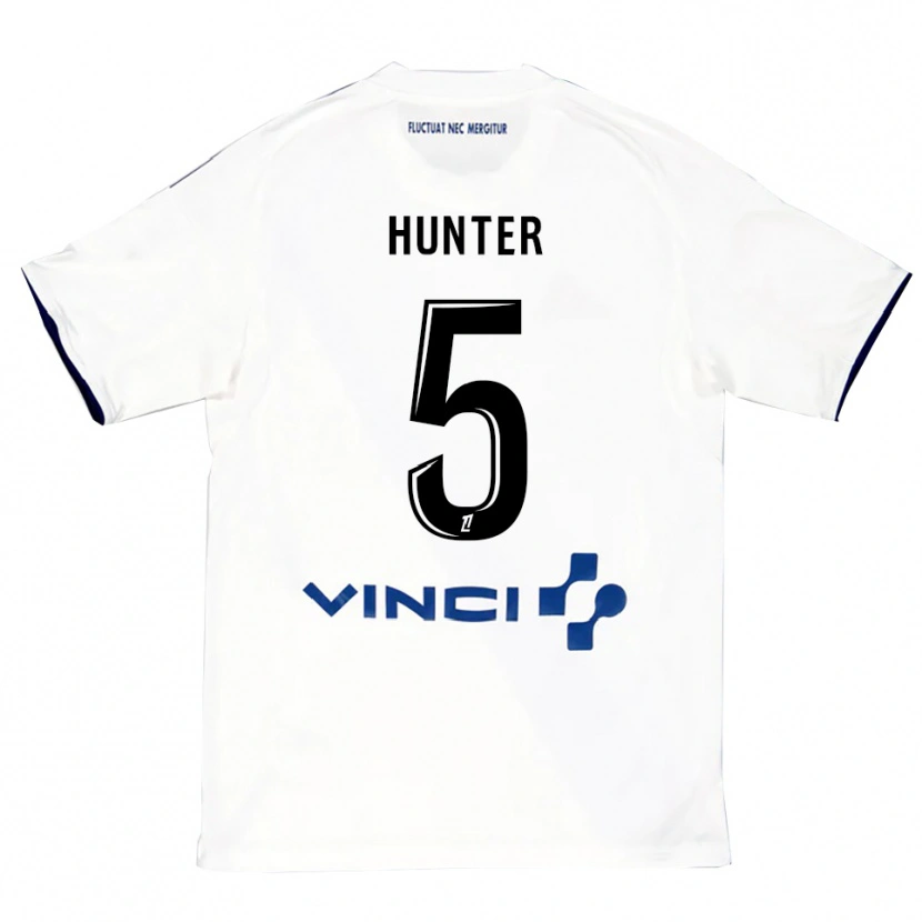 DanxenレディースSarah Hunter#5白青アウェイシャツ2025/26ジャージーユニフォーム
