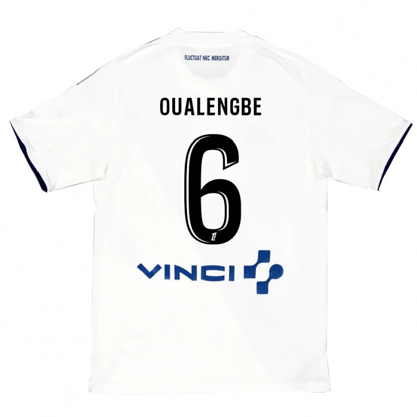 DanxenレディースGabriel Oualengbe#6白青アウェイシャツ2025/26ジャージーユニフォーム