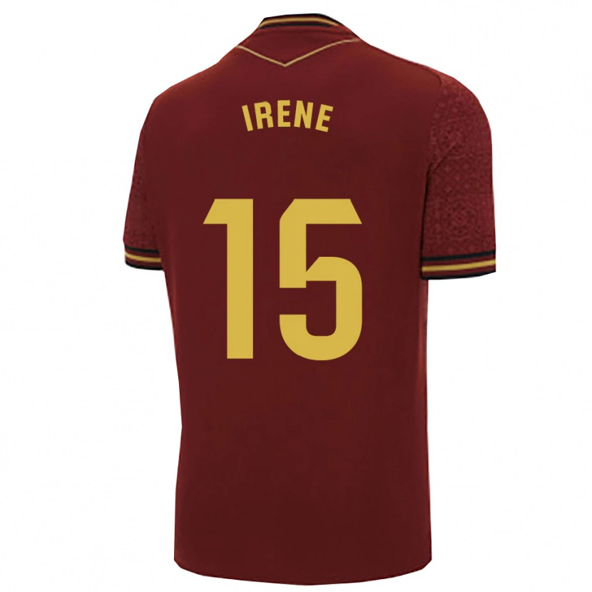 DanxenレディースIrene Laseca Perez#15バーガンディ金アウェイシャツ2025/26ジャージーユニフォーム