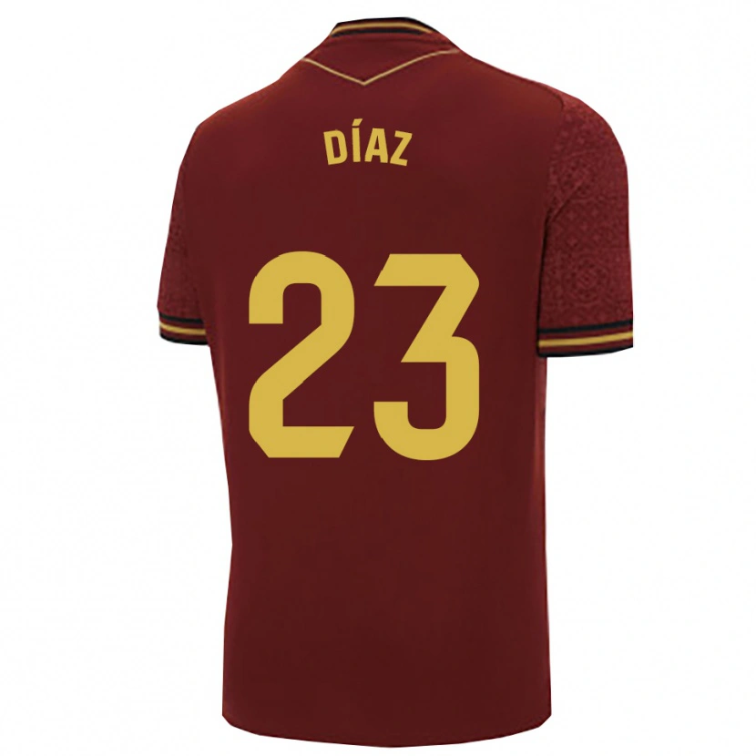 DanxenレディースJuan Díaz#23バーガンディ金アウェイシャツ2025/26ジャージーユニフォーム
