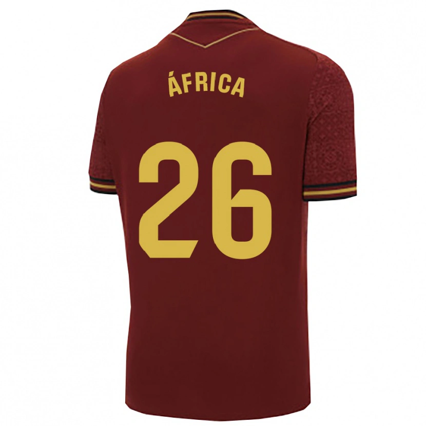 DanxenレディースÁfrica Dueñas Ariza#26バーガンディ金アウェイシャツ2025/26ジャージーユニフォーム