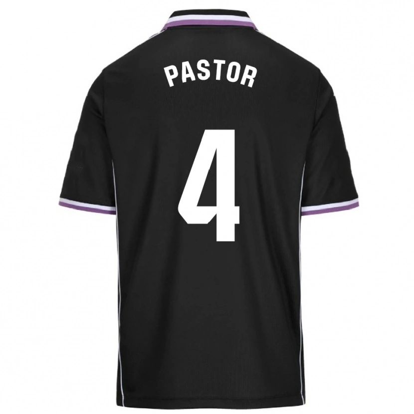 DanxenレディースAlba Pastor Rodríguez#4紫黒アウェイシャツ2025/26ジャージーユニフォーム