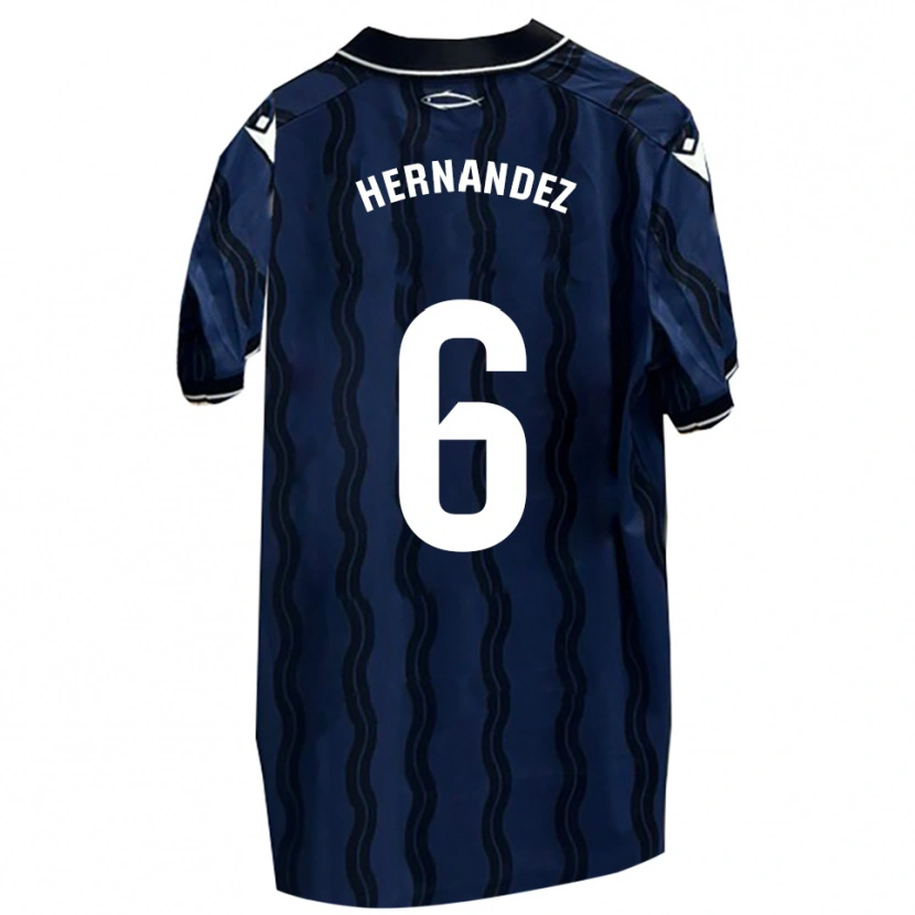 DanxenレディースCarlos Hernández#6濃青黒アウェイシャツ2025/26ジャージーユニフォーム