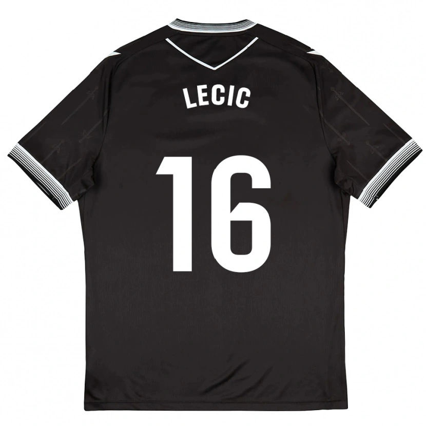 DanxenレディースLuka Lecic#16黒白アウェイシャツ2025/26ジャージーユニフォーム