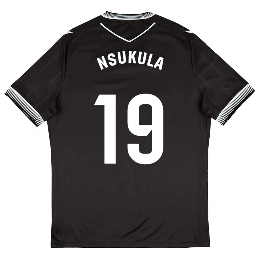 DanxenレディースGeorges Nsukula#19黒白アウェイシャツ2025/26ジャージーユニフォーム