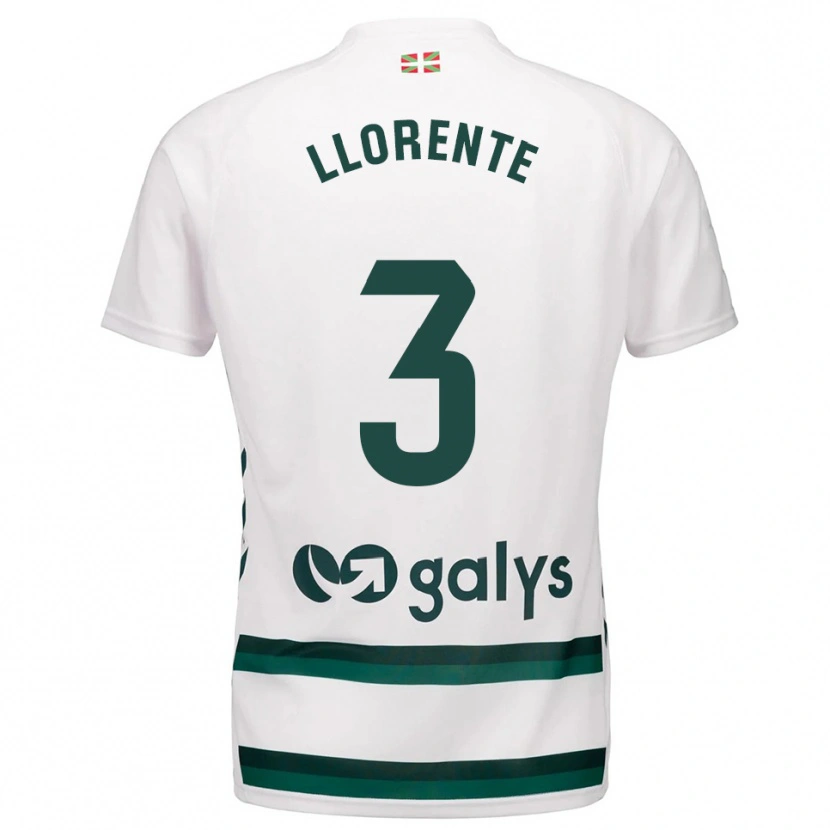 DanxenレディースOier Llorente#3白緑アウェイシャツ2025/26ジャージーユニフォーム