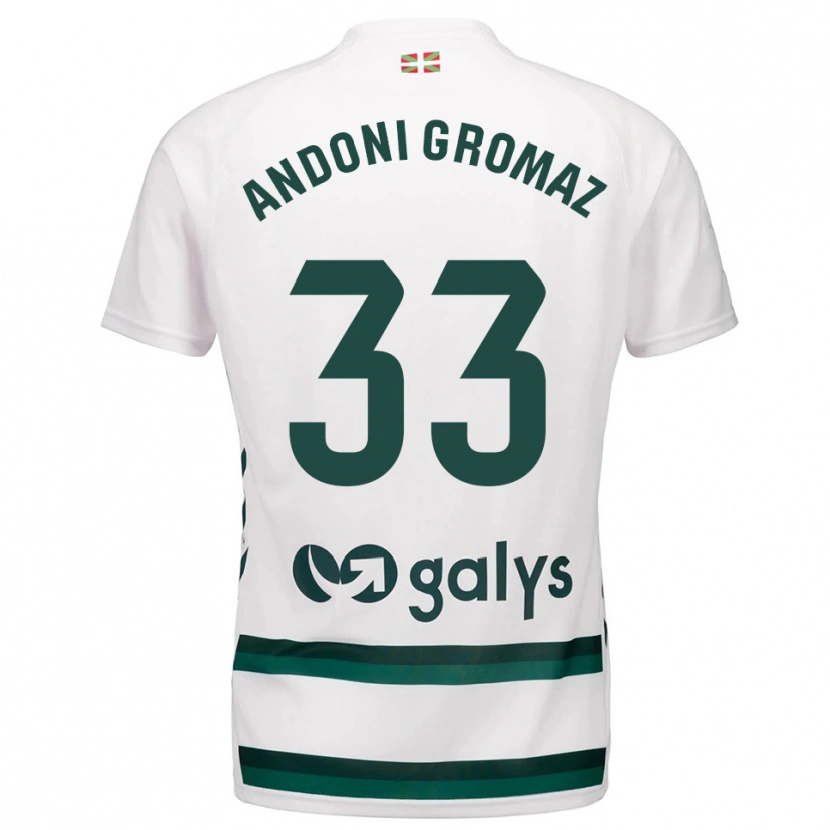 DanxenレディースJon Andoni Gromaz#33白緑アウェイシャツ2025/26ジャージーユニフォーム