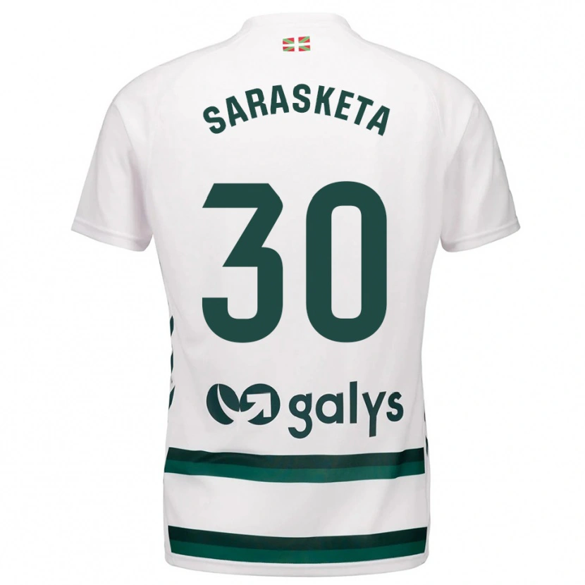 DanxenレディースLucas Sarasketa#30白緑アウェイシャツ2025/26ジャージーユニフォーム