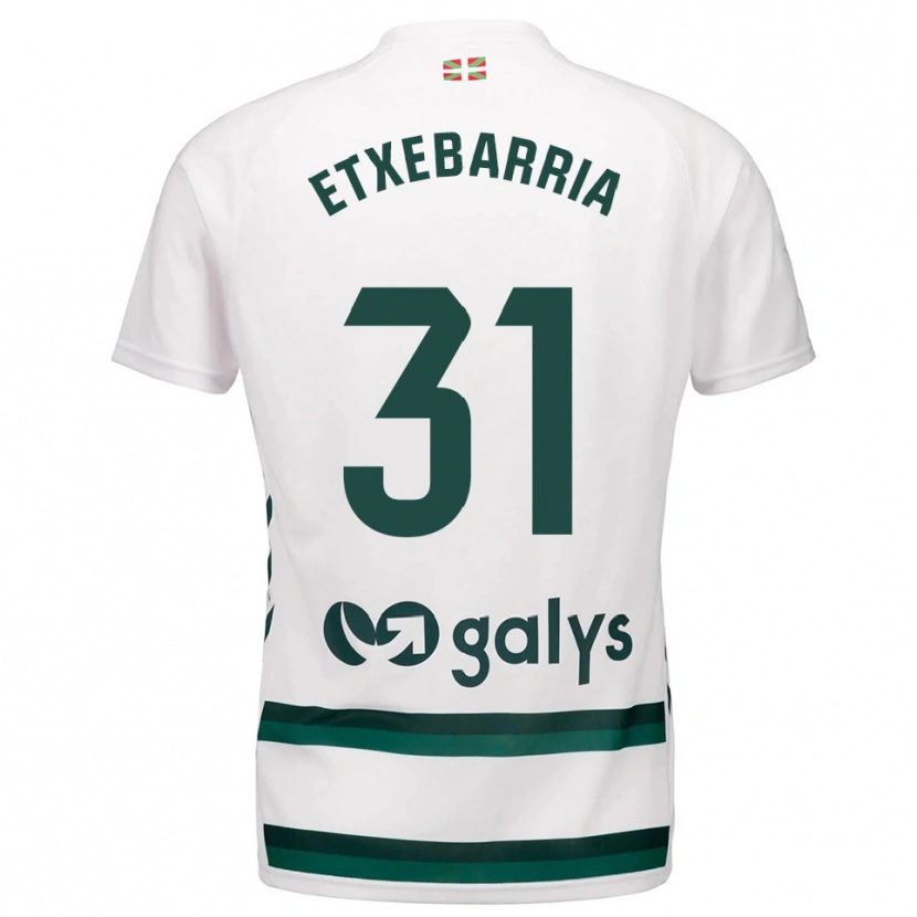 DanxenレディースEkain Etxebarria#31白緑アウェイシャツ2025/26ジャージーユニフォーム