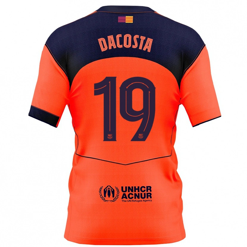 DanxenレディースRaúl Dacosta#19オレンジ紺サードユニフォームシャツ2025/26ジャージーユニフォーム