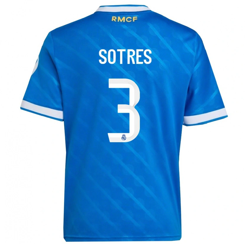 DanxenレディースAlfredo Sotres#3青白サードユニフォームシャツ2025/26ジャージーユニフォーム