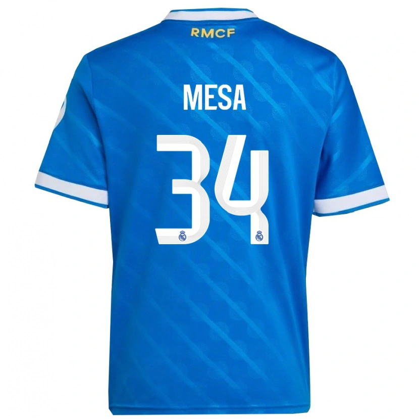 Danxenレディースオスカル・メサ#34青白サードユニフォームシャツ2025/26ジャージーユニフォーム