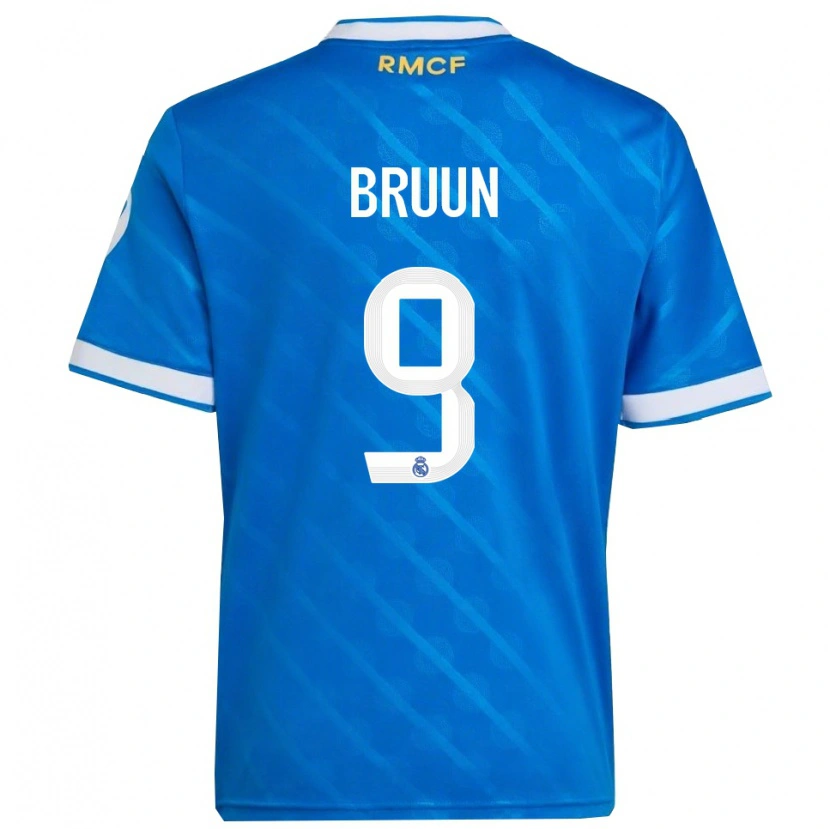 Danxenレディースシグネ・ブルーン#9青白サードユニフォームシャツ2025/26ジャージーユニフォーム