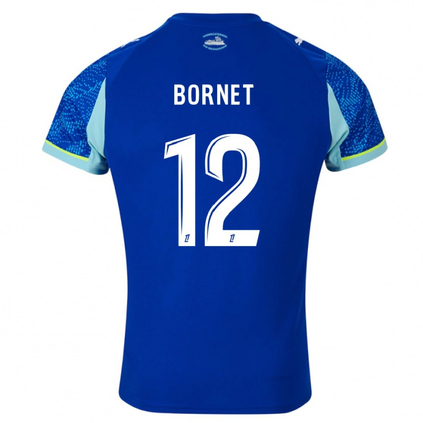 DanxenレディースCamille Bornet#12空色白サードユニフォームシャツ2025/26ジャージーユニフォーム
