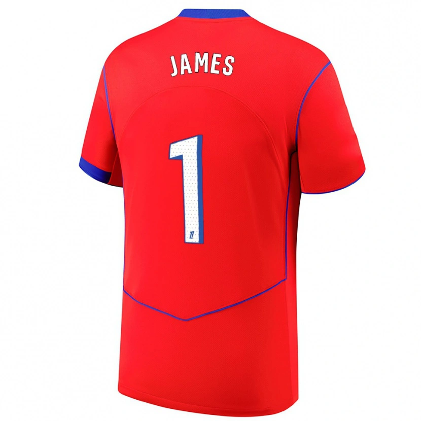 DanxenレディースMartin James#1赤青白サードユニフォームシャツ2025/26ジャージーユニフォーム