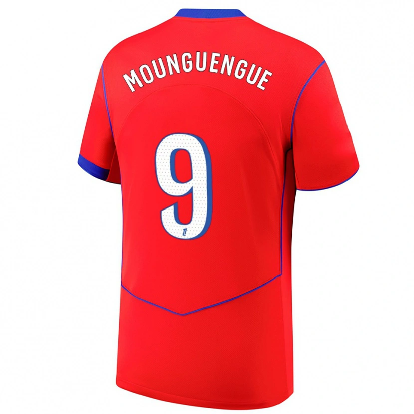 DanxenレディースPierre Mounguengue#9赤青白サードユニフォームシャツ2025/26ジャージーユニフォーム
