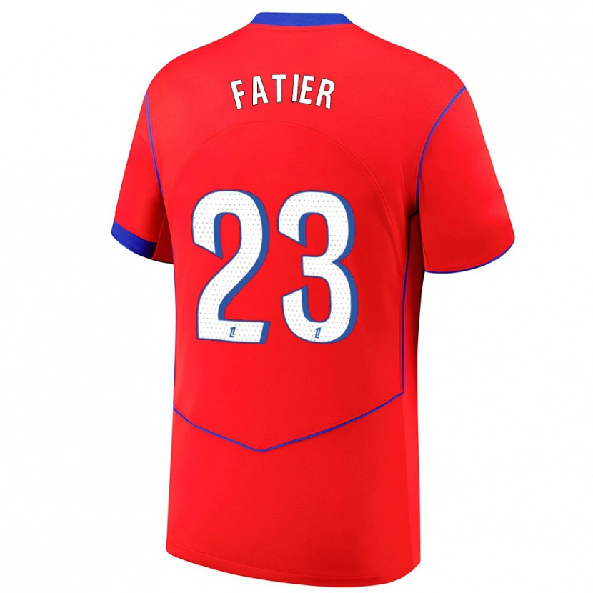 DanxenレディースNoémie Fatier#23赤青白サードユニフォームシャツ2025/26ジャージーユニフォーム
