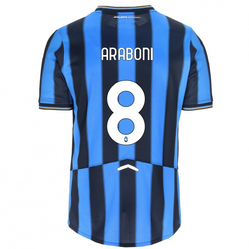 DanxenキッズSebastiano Araboni#8スカイブルー ブラックホームシャツ2025/26ジャージーユニフォーム