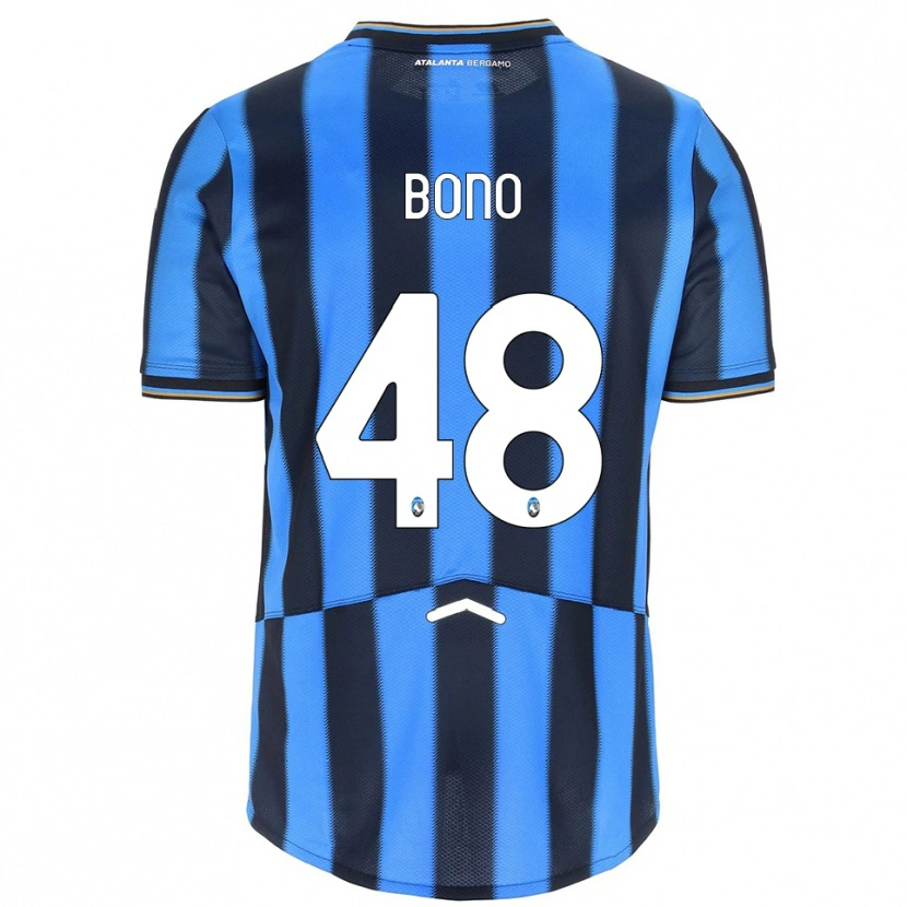 DanxenキッズDavide Bono#48スカイブルー ブラックホームシャツ2025/26ジャージーユニフォーム