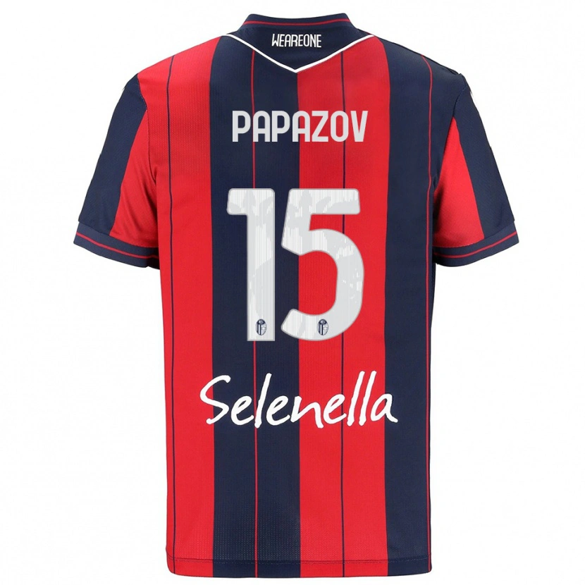 DanxenキッズDimitar Papazov#15レッド ネイビーホームシャツ2025/26ジャージーユニフォーム