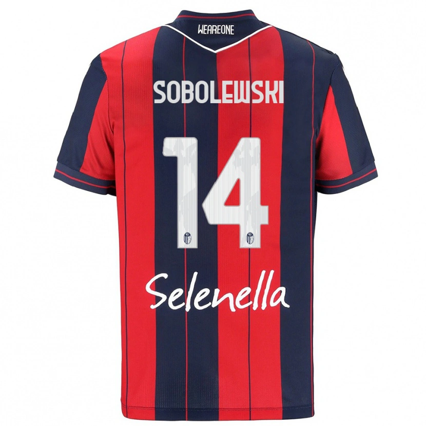 DanxenキッズKonrad Sobolewski#14レッド ネイビーホームシャツ2025/26ジャージーユニフォーム