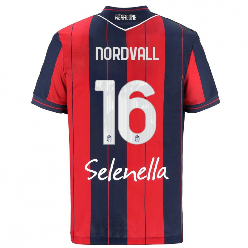 DanxenキッズOssian Nordvall#16レッド ネイビーホームシャツ2025/26ジャージーユニフォーム