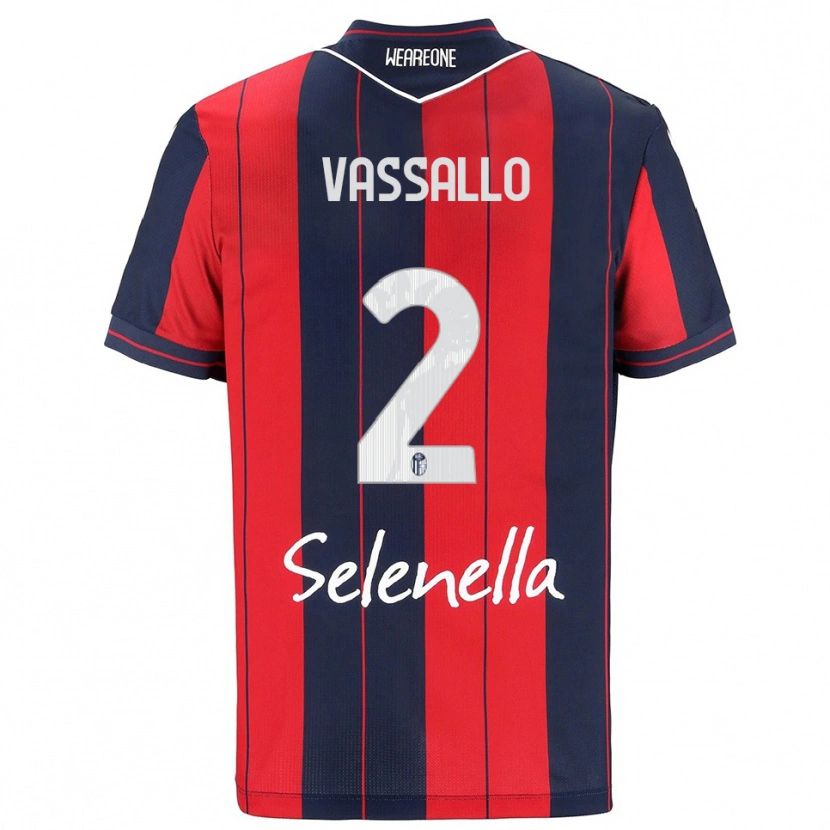 DanxenキッズGiacomo Vassallo#2レッド ネイビーホームシャツ2025/26ジャージーユニフォーム