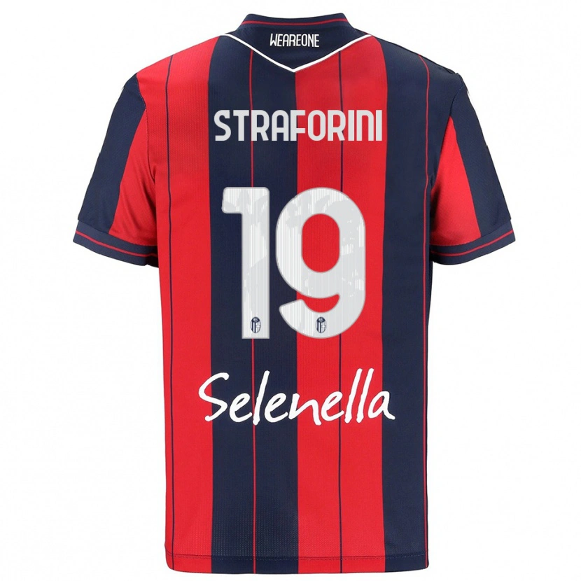 DanxenキッズRino Straforini#19レッド ネイビーホームシャツ2025/26ジャージーユニフォーム