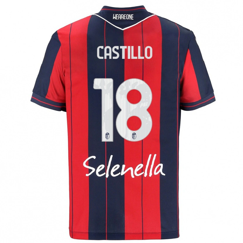 DanxenキッズTomas Castillo#18レッド ネイビーホームシャツ2025/26ジャージーユニフォーム