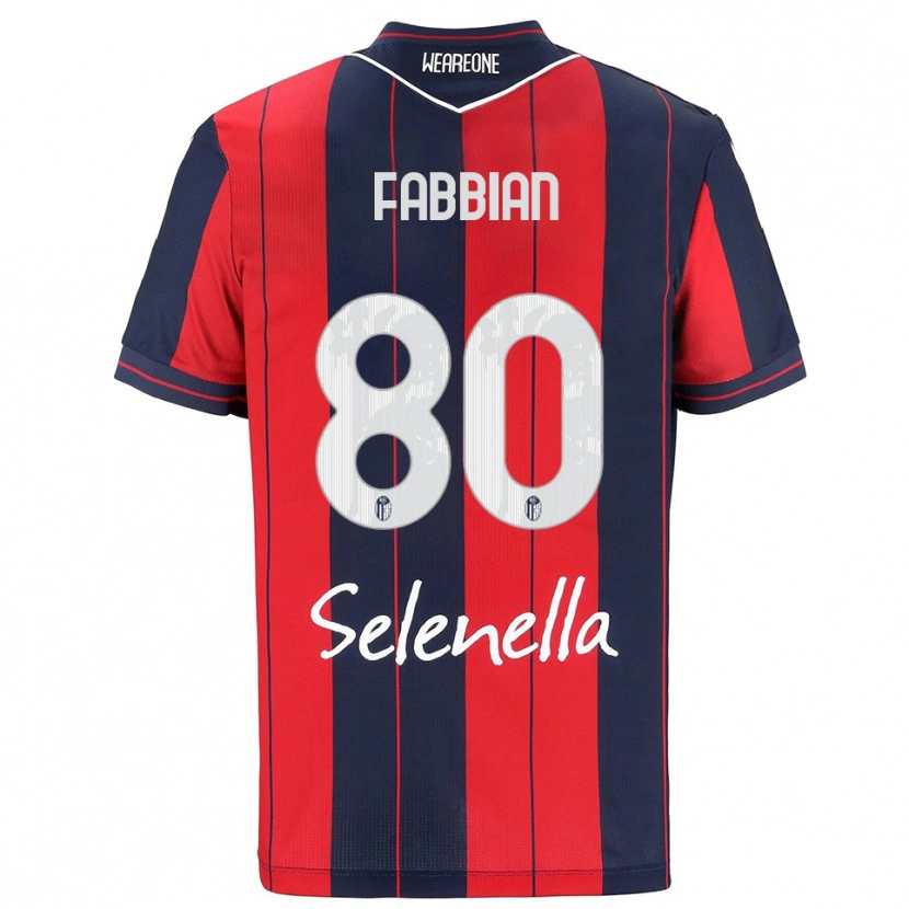 Danxenキッズジョヴァンニ・ファビアン#80レッド ネイビーホームシャツ2025/26ジャージーユニフォーム