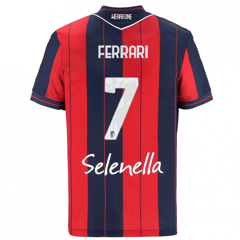 DanxenキッズFlavio Ferrari#7レッド ネイビーホームシャツ2025/26ジャージーユニフォーム