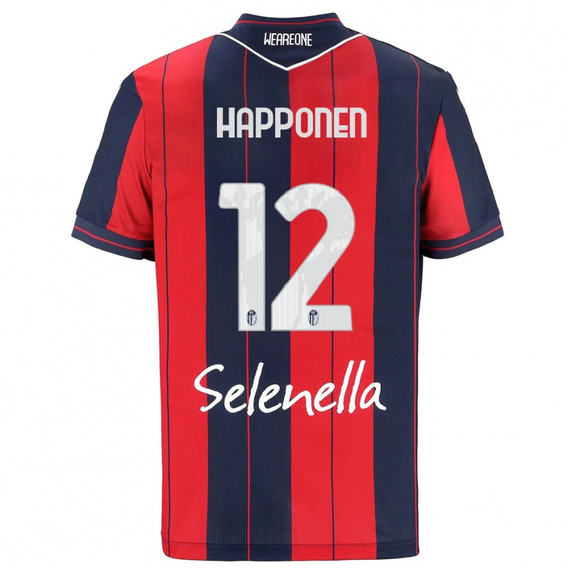 DanxenキッズUkko Happonen#12レッド ネイビーホームシャツ2025/26ジャージーユニフォーム