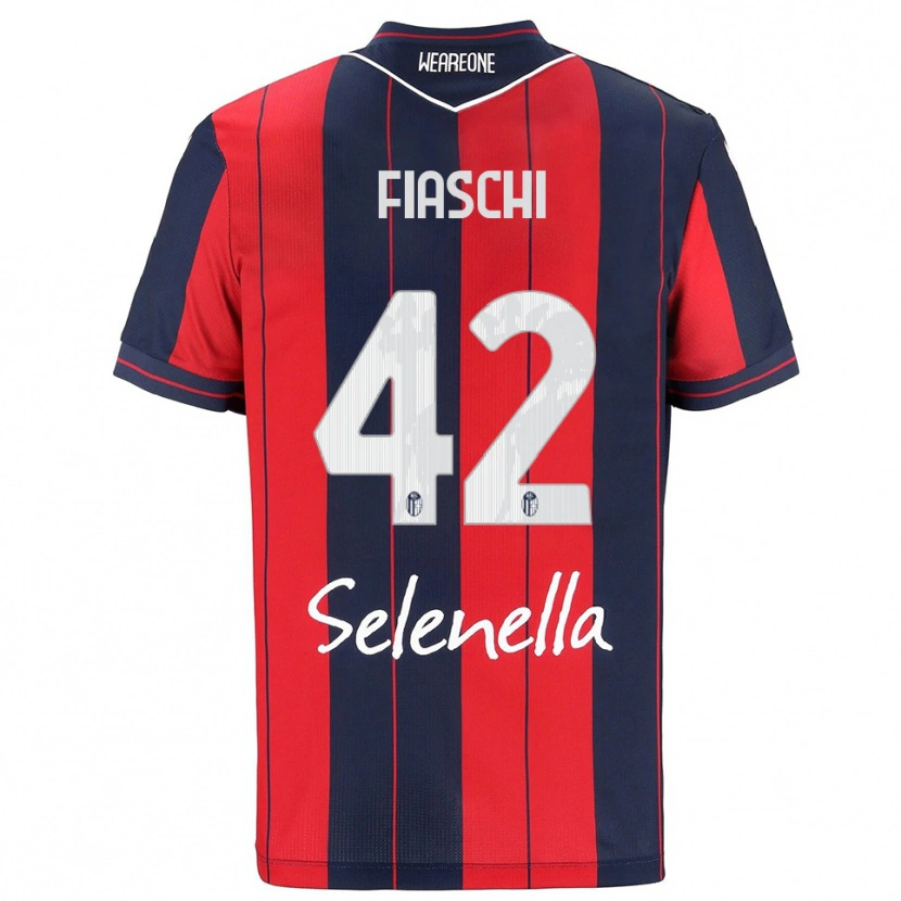 DanxenキッズMarco Fiaschi#42レッド ネイビーホームシャツ2025/26ジャージーユニフォーム