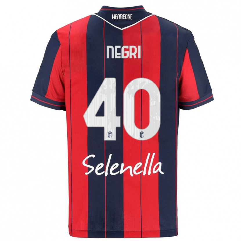 DanxenキッズSimone Negri#40レッド ネイビーホームシャツ2025/26ジャージーユニフォーム