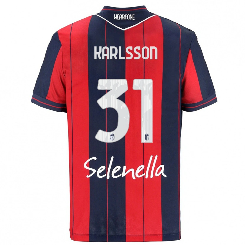 DanxenキッズKazper Karlsson#31レッド ネイビーホームシャツ2025/26ジャージーユニフォーム