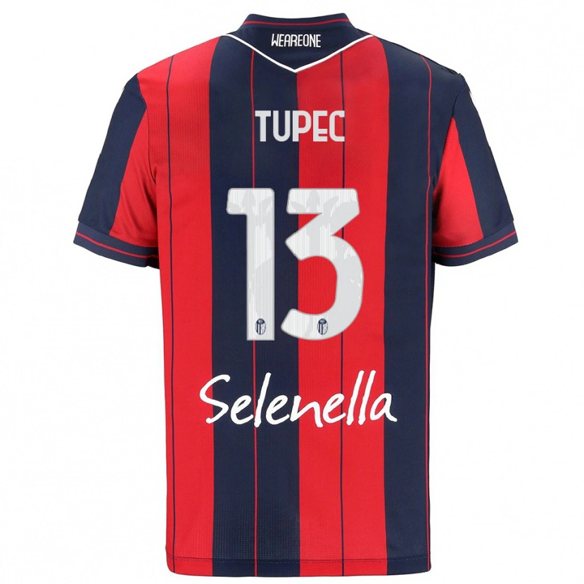 DanxenキッズLeos Tupec#13レッド ネイビーホームシャツ2025/26ジャージーユニフォーム
