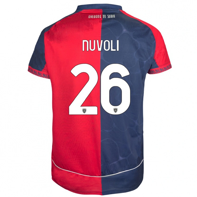 DanxenキッズMatteo Nuvoli#26レッド ネイビーホームシャツ2025/26ジャージーユニフォーム