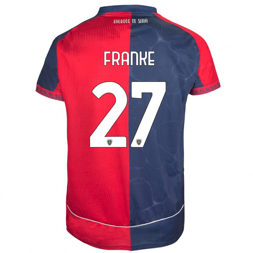 DanxenキッズAntoni Franke#27レッド ネイビーホームシャツ2025/26ジャージーユニフォーム