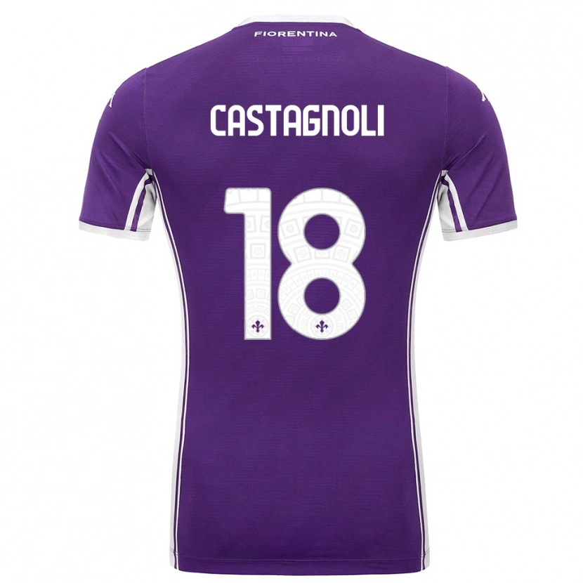 DanxenキッズFilippo Castagnoli#18パープル ホワイトホームシャツ2025/26ジャージーユニフォーム