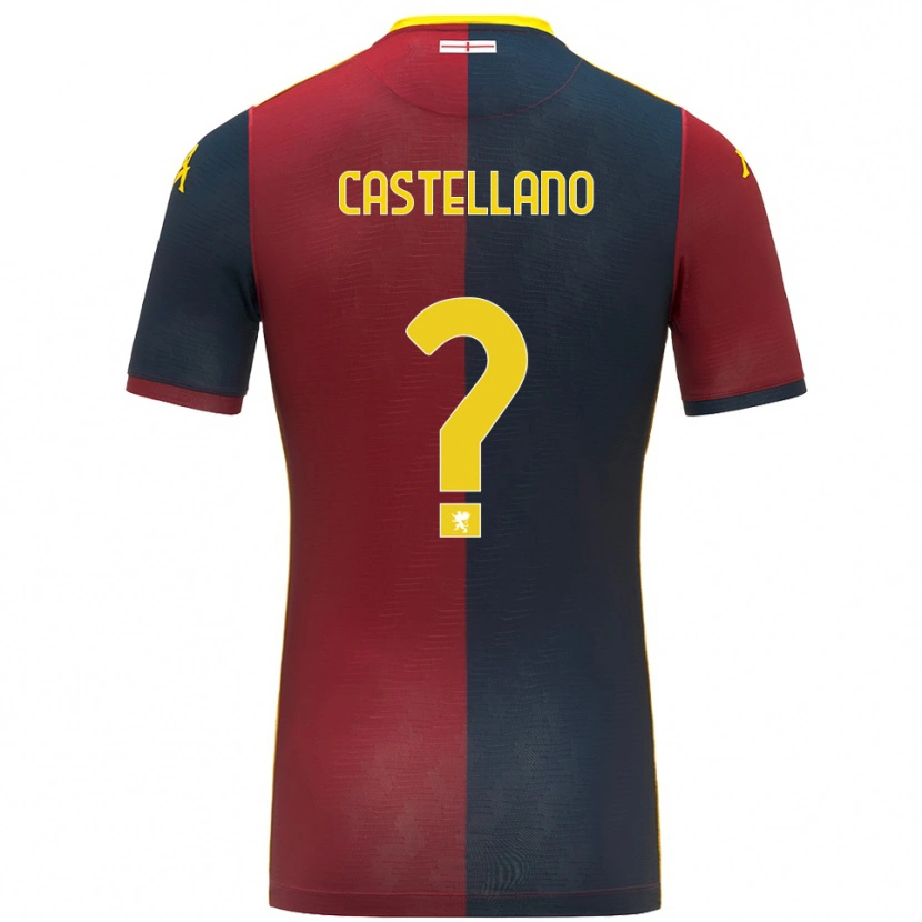 DanxenキッズCristiano Castellano#0レッド ロイヤルブルーホームシャツ2025/26ジャージーユニフォーム