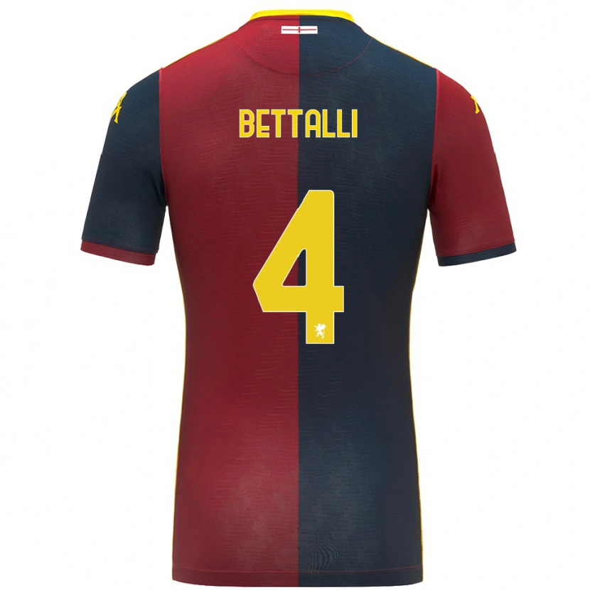 DanxenキッズGiorgia Bettalli#4レッド ロイヤルブルーホームシャツ2025/26ジャージーユニフォーム