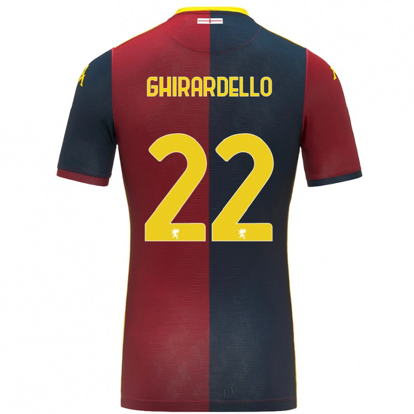 DanxenキッズTommaso Ghirardello#22レッド ロイヤルブルーホームシャツ2025/26ジャージーユニフォーム
