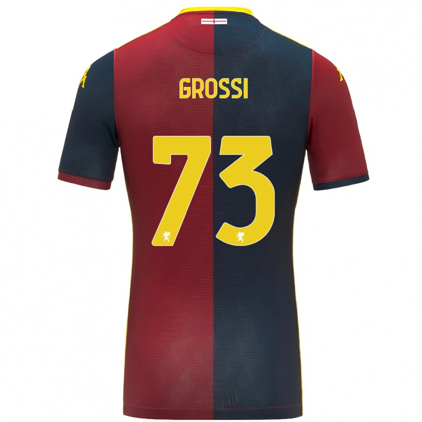 DanxenキッズJacopo Grossi#73レッド ロイヤルブルーホームシャツ2025/26ジャージーユニフォーム