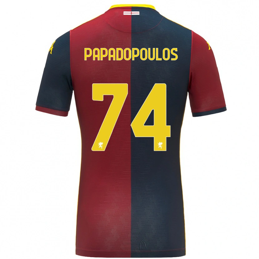 DanxenキッズChristos Papadopoulos#74レッド ロイヤルブルーホームシャツ2025/26ジャージーユニフォーム