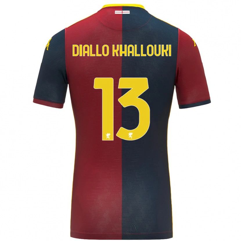 DanxenキッズSiaka Diallo Khallouki#13レッド ロイヤルブルーホームシャツ2025/26ジャージーユニフォーム